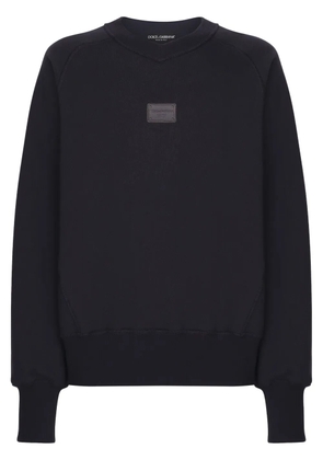 Dolce & Gabbana logo-plaque cotton sweatshirt - Blue