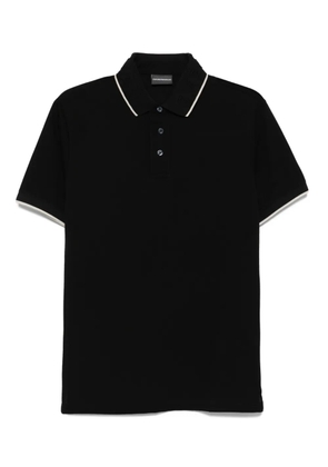 Emporio Armani tipped-collar polo shirt - Black