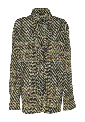 ELENA MIRO` tweed-effect blouse - Black