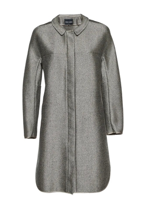 Giorgio Armani Pre-Owned basket-weave coat - Grey