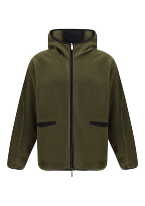 Herno zip-up fleece hoodie - Green