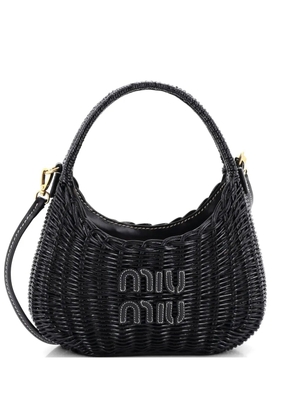 Miu Miu Pre-Owned Wander Hobo Wicker Mini shoulder bag - Black
