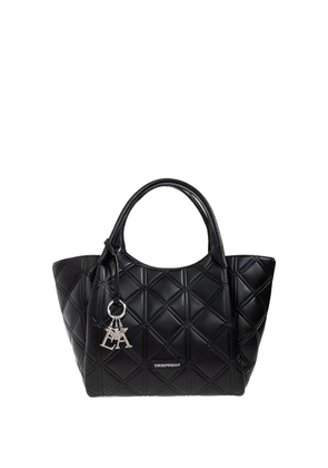 Emporio Armani quilted logo-detail tote bag - UC001 BLACK