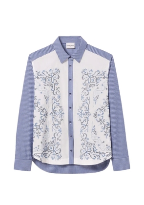 Claudie Pierlot striped embroidered shirt - Blue