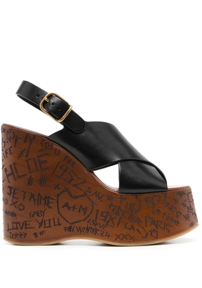Chloé 130mm Maxime wedge sandals - Black