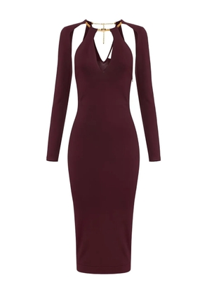 Elisabetta Franchi jewel-snake midi knit dress - Red