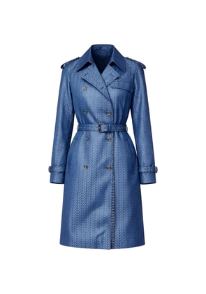 Michael Kors logo-pattern belted trench coat - Blue