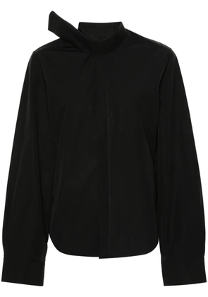 ALAINPAUL scarf-collar shirt - Black