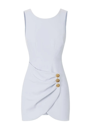 Elisabetta Franchi jewel-buttons draped mini dress - Blue