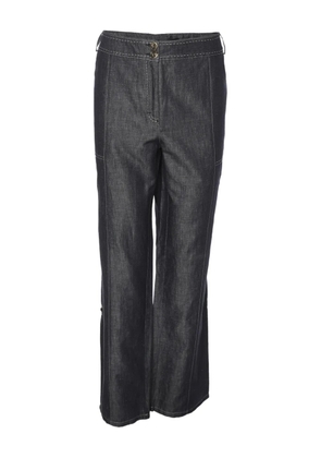 ELENA MIRO` contrast-stitching trousers - Blue