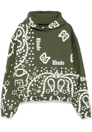 RHUDE bandana-print hoodie - Green