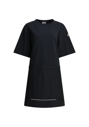 Moncler short-sleeve embroidered T-shirt mini dress - Black