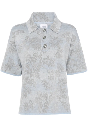 Barrie thistle-intarsia polo top - Blue