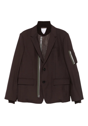 sacai zip-detail blazer - Brown