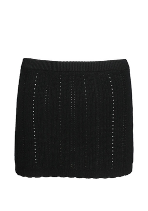 FRAME The Getaway open-knit mini skirt - Black