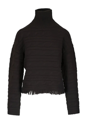 Guest In Residence cable-knit frayed sweater - Brown