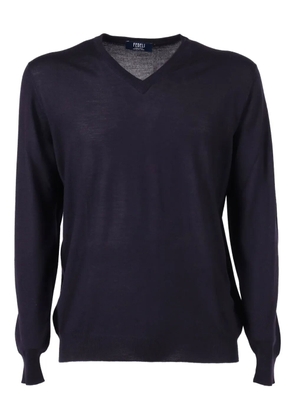 Fedeli V-neck sweater - Blue