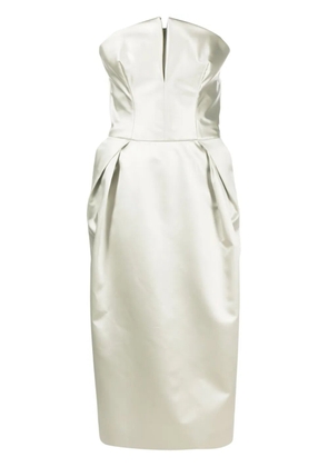 Maison Margiela strapless silk midi dress - Green