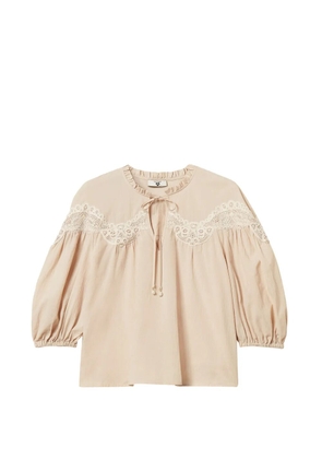 TWINSET lace-panelling blouse - Neutrals