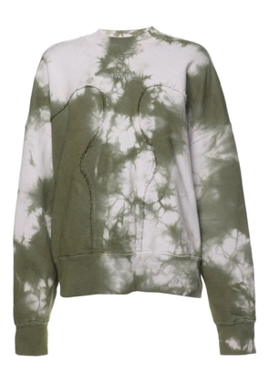 Off-White Pre-Owned tie-dye-print crew-neck sweatshirt - Green