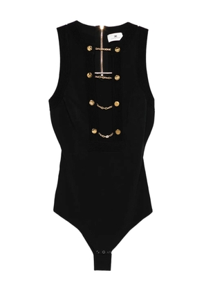 Elisabetta Franchi chain-embellished bodysuit - Black