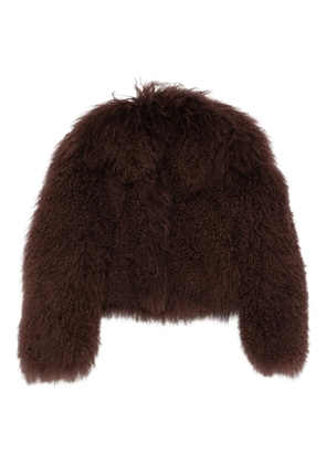 Salvatore Santoro sheepskin curly-pile jacket - Brown