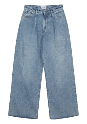 Halfboy logo-patch wide-leg jeans - Blue