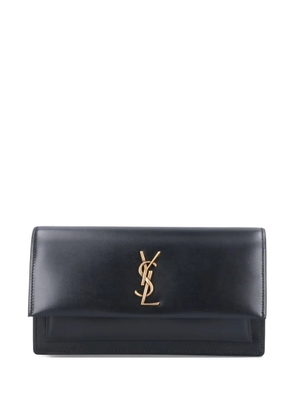Saint Laurent logo-plaque chain-strap clutch bag - 000 BLACK