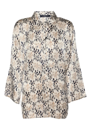 Marina Rinaldi printed silk shirt - Neutrals