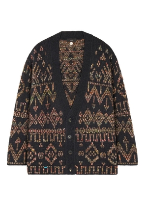 Alanui Grunge Beat patterned cardigan - Black