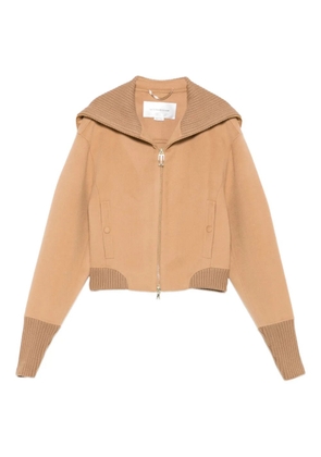 Victoria Beckham wool-blend cropped jacket - Brown