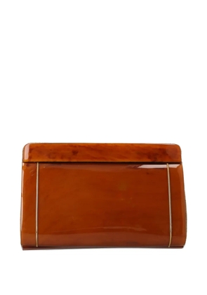 Vintage Bakelite metal clutch bag - Brown