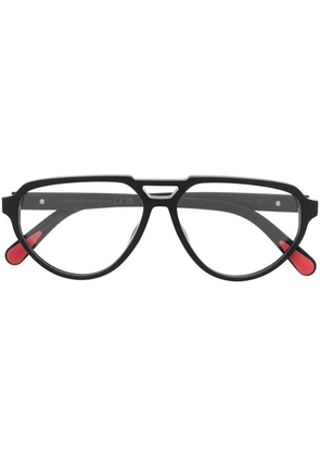 Moncler Eyewear logo-plaque pilot-frame glasses - Black