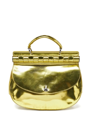 Versace Pre-Owned patent-leather top-handle tote bag - Yellow