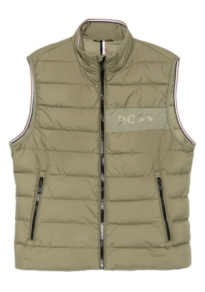 BOSS quilted panelled gilet - Green
