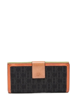 Carolina Herrera Vintage pre-owned monogram-jacquard wallet - Black