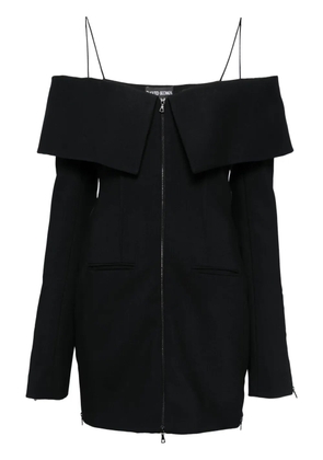 David Koma layered-shoulder tailored mini dress - Black