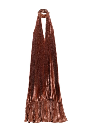 L'IDÉE pleated maxi dress - Brown
