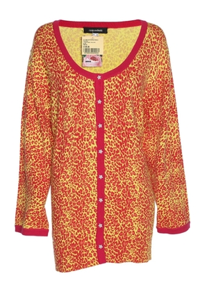 Anna Scholz animal-print buttoned cardigan - Yellow