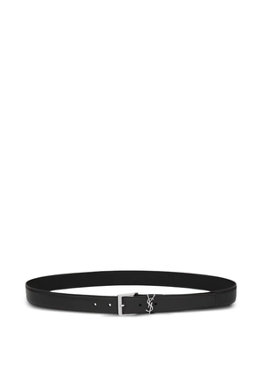 Saint Laurent Cassandre leather belt - Black