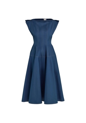 Tod's seam-detail midi dress - Blue
