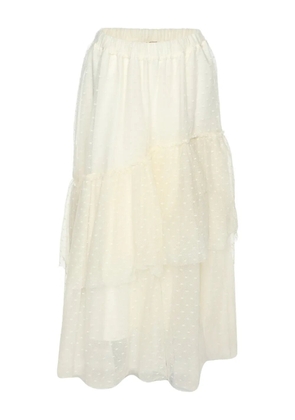 TWINSET pleated tulle midi skirt - Neutrals