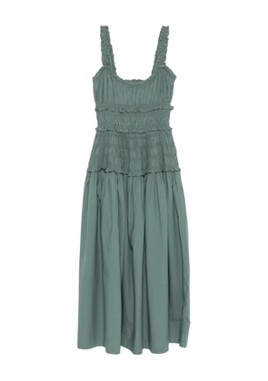 DÔEN Marianne ruffled scoop-neck midi dress - Green