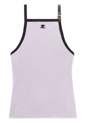 Courrèges Buckle cotton tank top - Grey
