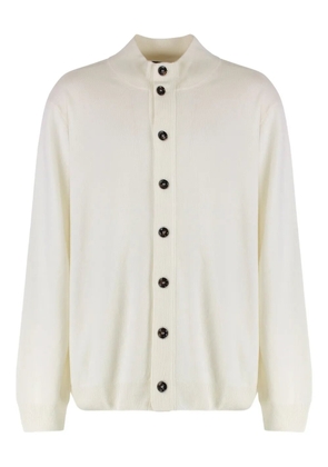 Moorer ribbed-knit button cardigan - White