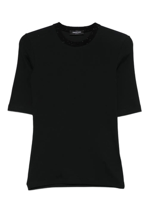 Fabiana Filippi embellished-neckline T-shirt - Black