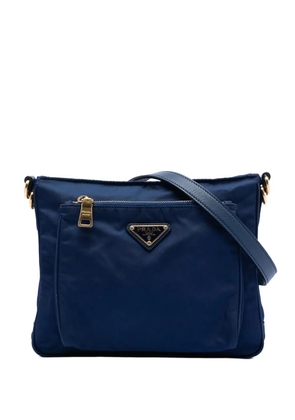 Prada Pre-Owned 2013-2025 Saffiano Trimmed Tessuto Zip Top crossbody bag - Blue