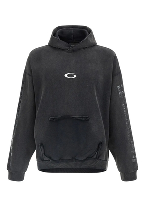 Balenciaga Tape Ripped logo-detail hoodie - Black