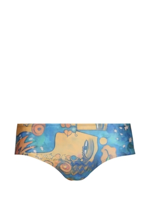 Donde Esteban printed bikini bottom - Blue
