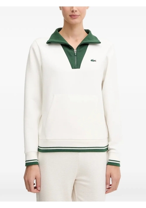 Lacoste zip mock-neck sweater - White